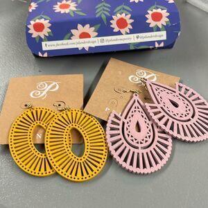 Plunder Designs Filigree @ 4” Drop Earrings 2 Pairs with Box